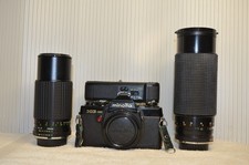 Minolta XG-SE/ xg-1 with Auto Winder and THREE LENSES-READ Description WORKS
