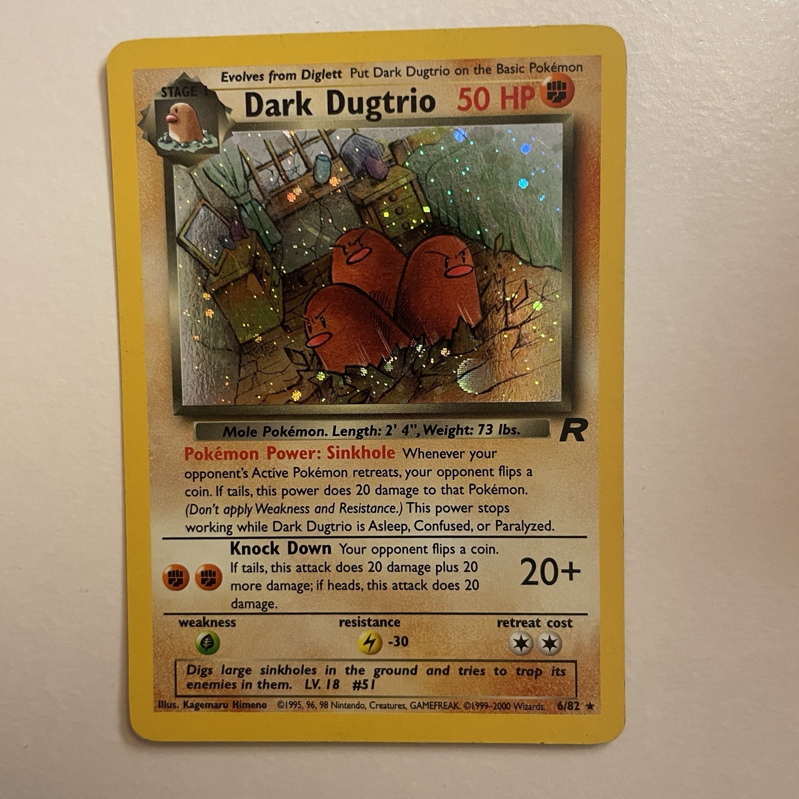 Dark Dugtrio 6/62 Holo Rare Team Rocket Unlimited Pokemon Card NM