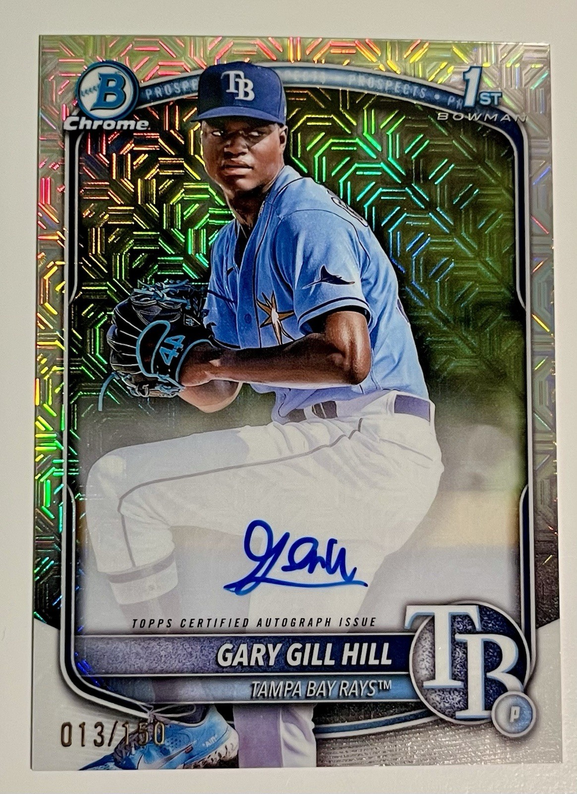 GARY GILL HILL 2025 BOWMAN CHROME 1ST AUTOGRAPH CHOICE HTA AUTO /150 RAYS