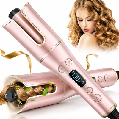 Automatic Hair Curler with LCD Display   1  Rotating Barrel, 4 Heat Settings, 3