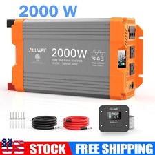 ALLWEI 2000W Pure Sine Wave Inverter 12V DC to 120V AC Converter