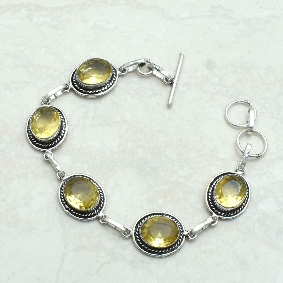 Handmade Ethnic Citrine Gemstone Bracelet 17 Gms Jewelry AB 72002