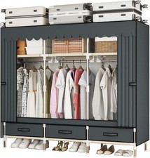 Portable Wardrobe Closet Clothes Rack Storage Organizer Heavy Duty with Cover