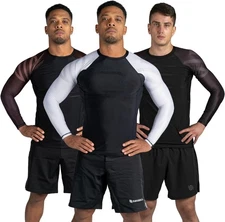 Sanabul Essential Long Sleeve Compression Training Rash Guard Small, White 