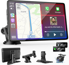 Carplay Screen for Car, 9" Wireless Apple Carplay Android Auto with 1080P Back