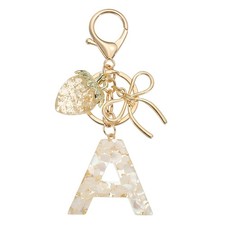 Initial Letter A Keychain Cute Resin Letter Bag Charm White