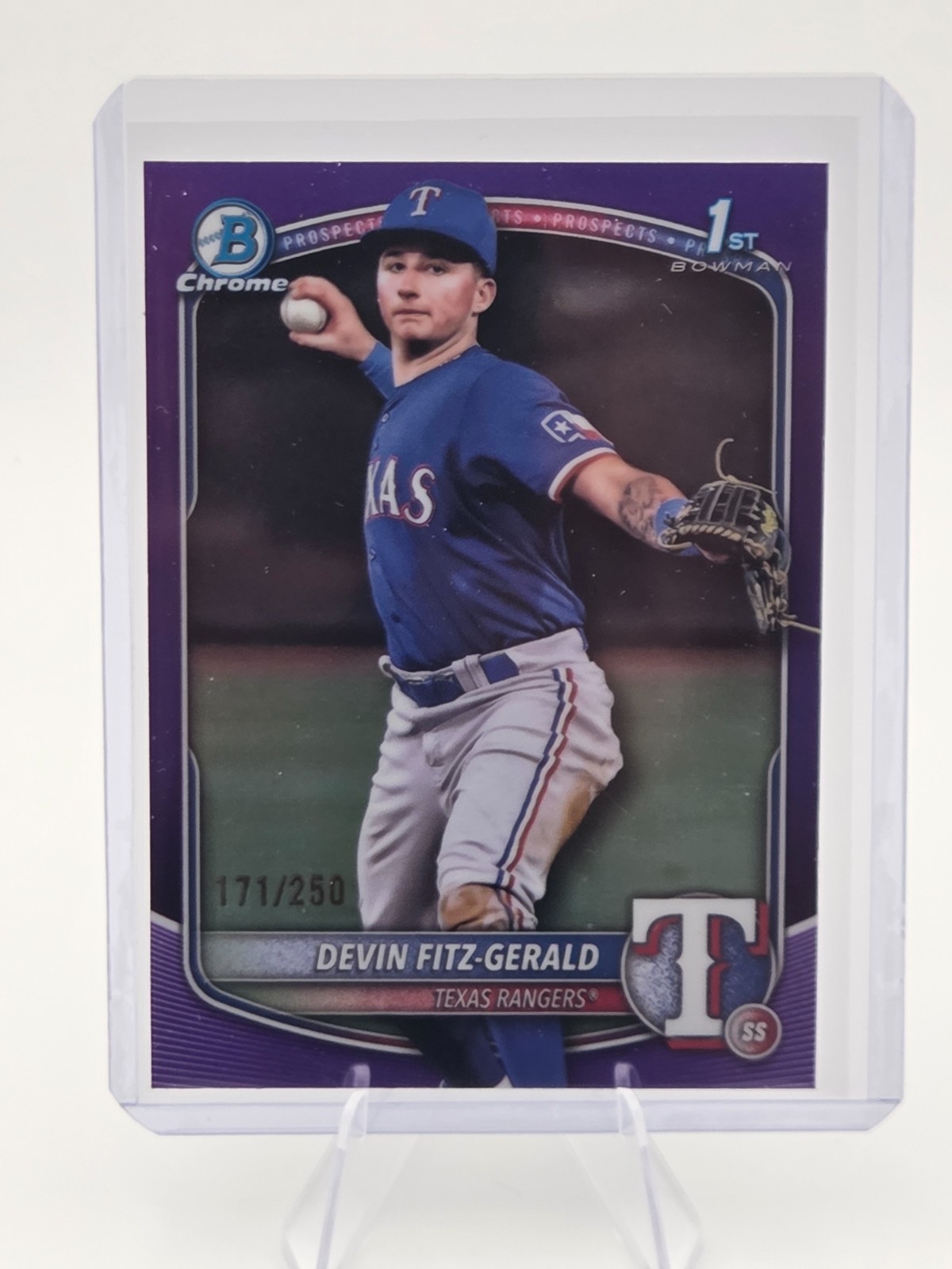 2025 Bowman Chrome Devin Fitz-Gerald Purple Refractor 1st /250
