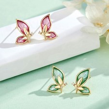 Women's 925 Sterling Silver Cute Butterfly Mini Stud Earrings