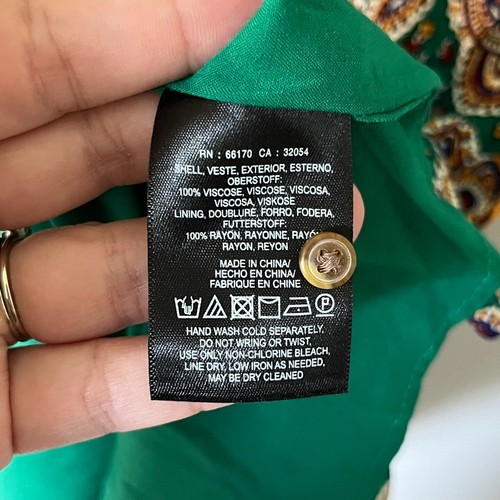 Anthropologie Maeve Dress Size 12 Seventies Paisley Green Shift Short Sleeve NWT - Picture 7 of 13