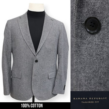 BANANA REPUBLIC mens solid gray 100 COTTON sport coat suit jacket blazer 42 S