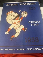 Cincinnati Reds Scorecard, 1958 Reds5-3 Phillies, Purkey Complete