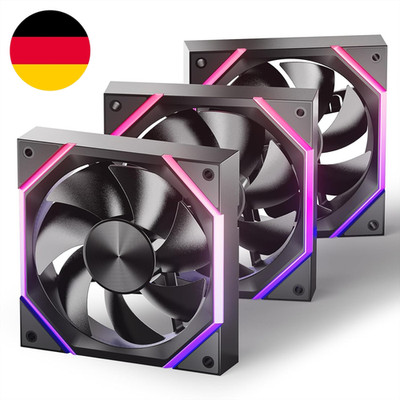 Asiahorse RGB PC Lüfter 120MM Gehäuselüfter [3 Stück] [HDB] 61,5 CFM/2000 RPM/2,