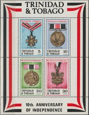 Trinité-et-Tobago S/S 10ème Ann Décorations Indépendance 1972 MNH - 2 Euro