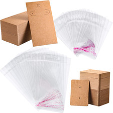 500 Set Earrings Display Card with 500 Pcs Clear Resealable Bags, Jewelry Packag