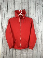 Vtg 80s 90  s Russell Athletic Full Zip Minimalist Blank Hoodie M/L Distressed