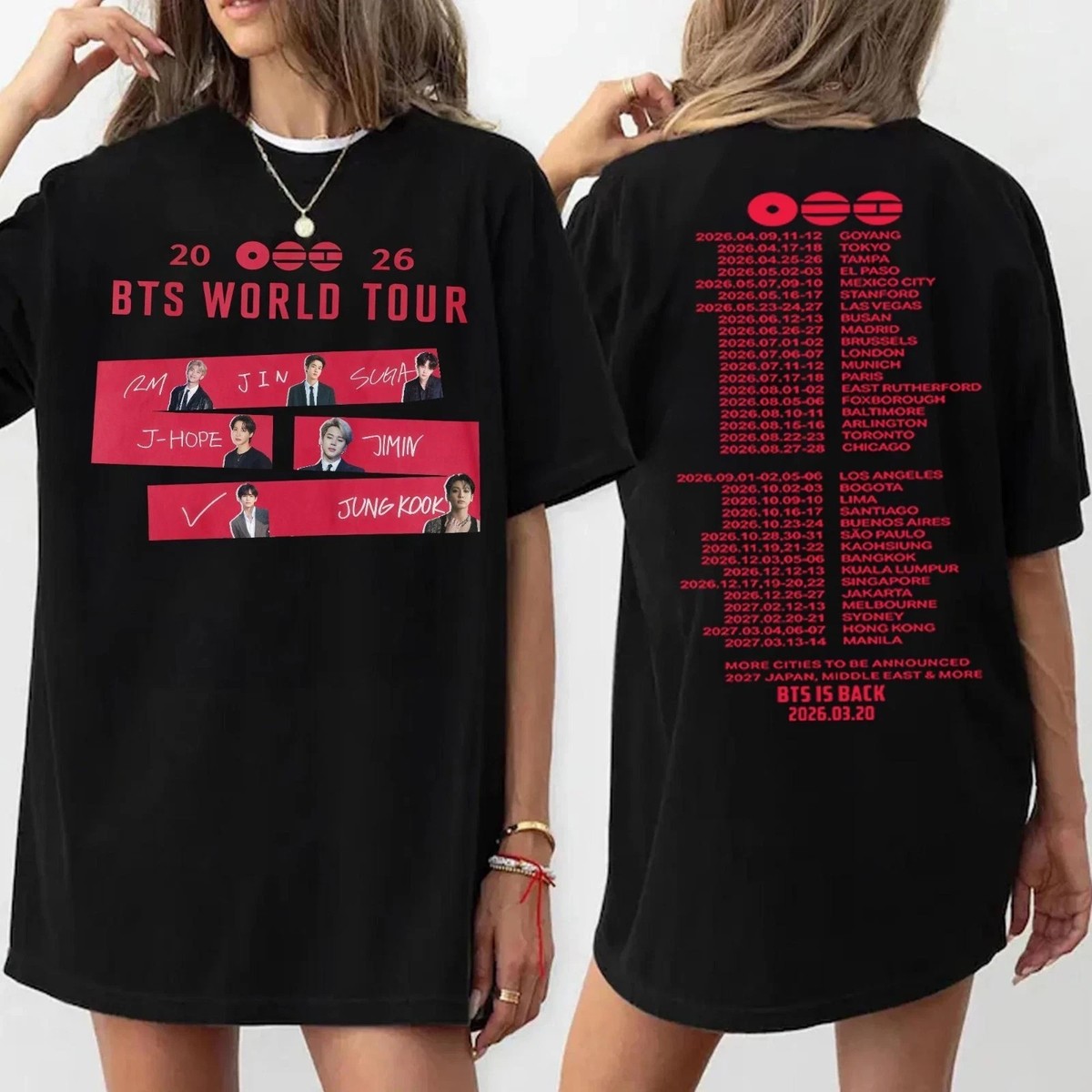 Limited BTS Concert 2026 Shirt for Army, BTS World Tour 2026 T