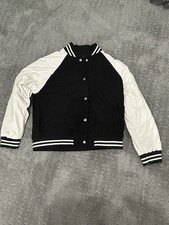 Black And White Youth Medium Letterman Jacket B89