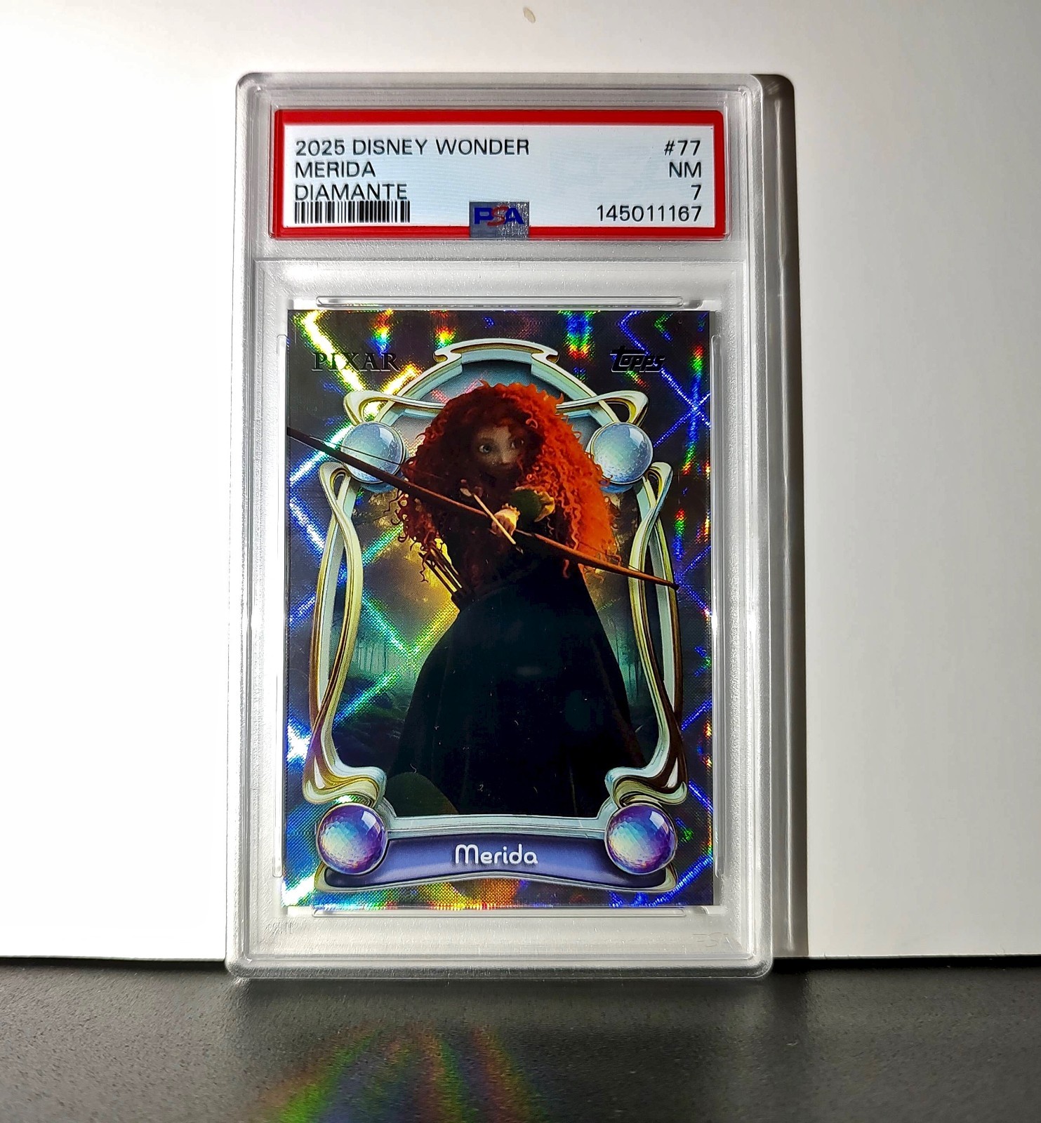 Merida 2025 Topps Disney Wonder #77 Winter Variant Card Brave PSA 7
