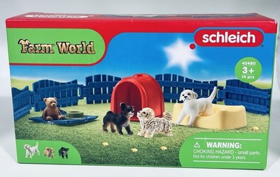 Schleich Farm World 14 piece Puppy Pen #42480    Free Shipping