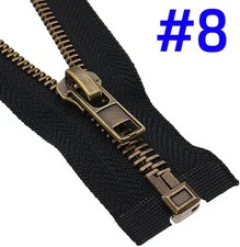  8 22 Inch Antique Brass Metal Separating Zipper for Jackets, Coats, Sewing Craf