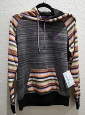 NWT Hooey Space Dye Hoodie Women's Size M Streetwear Punk Skater Style# 1167BKSP