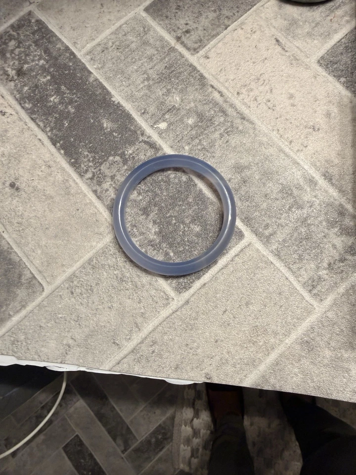 Natural Light Blue Jade Round Gemstone Bangle Bracelet 56-64mm Fashion Jewelry - Image 3 of 4