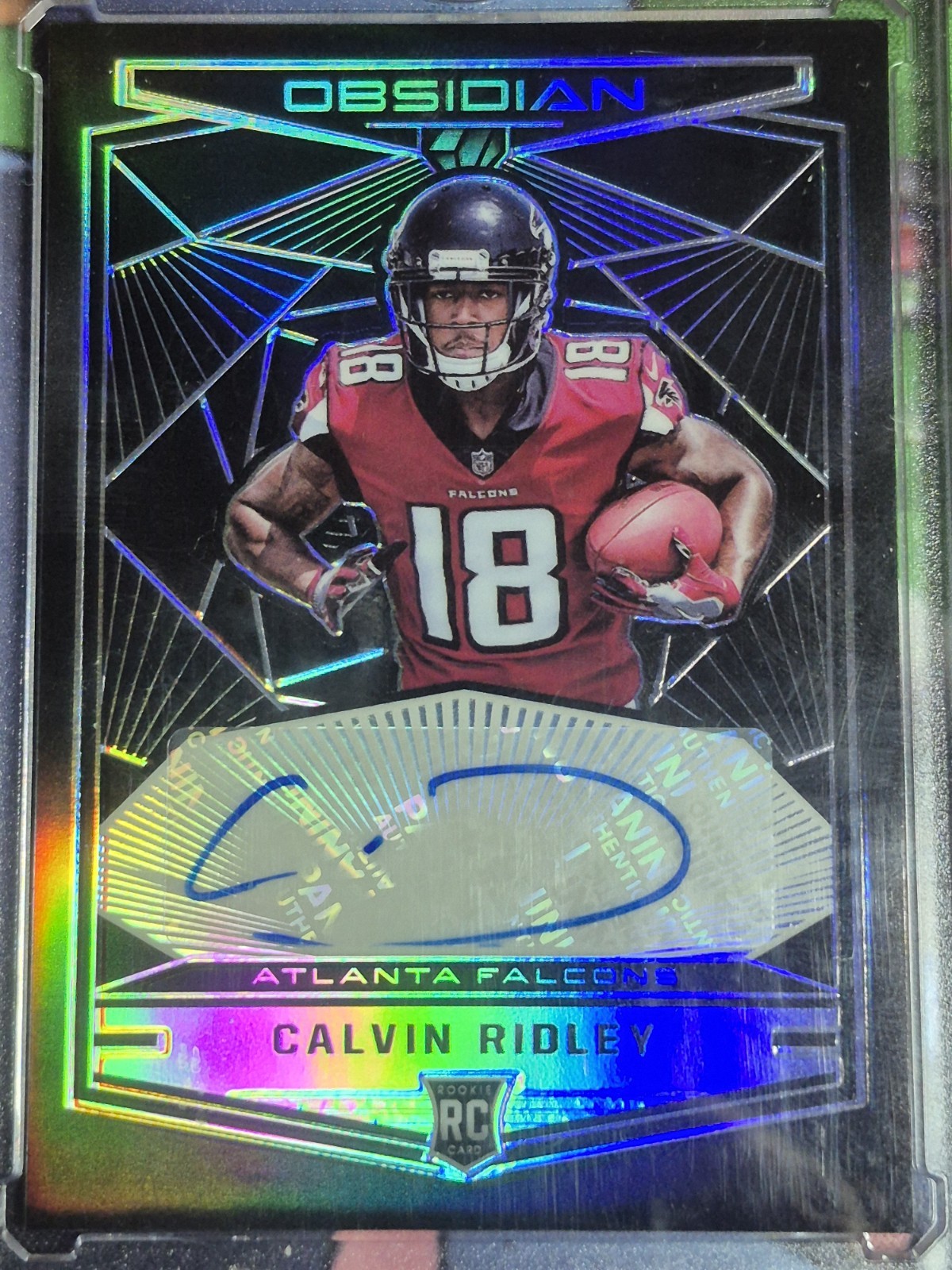 2018 Panini Obsidian Calvin Ridley RC Auto /75 NM