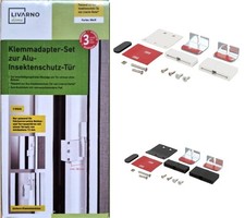 3 Stück LIVARNO home Klemmadapter-Set zur Alu-Insektenschutz-Tür anthrazit/weiß