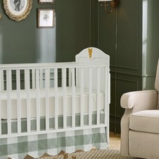 Scallop Edge Cotton Crib Skirt Toddler Bedskirt Baby Nursery Crib Bed Skirt B...