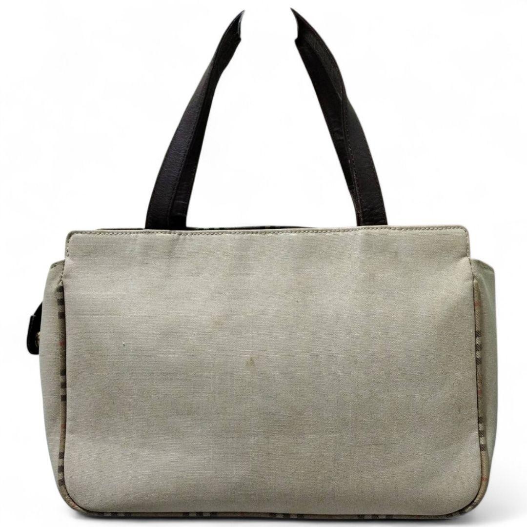 Used Authentic Burberry Tote Bag Canvas Leather Beige Nova Check JAPAN 834291 thumbnail 3