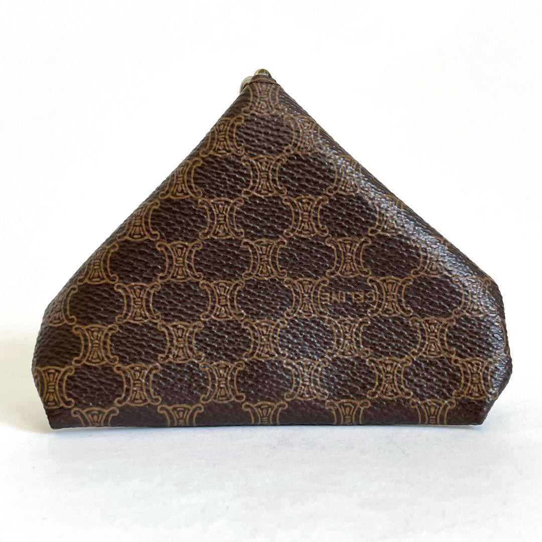 Celine Things Macadam Triangular Coin Case Brown … - image 4