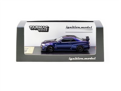 IG x Tarmac Work 1:64 R34 Z-tune Purple Metallic Diecast Model Car