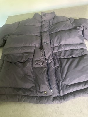 Moncler kid s Black Short Puffer Jacket Full Zip Snap Stand-Up Collar Logo Patch