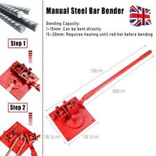Rebar Bender 1-20mm Manual Bar Rod Bender DIY Metal Hand Tools for Steel