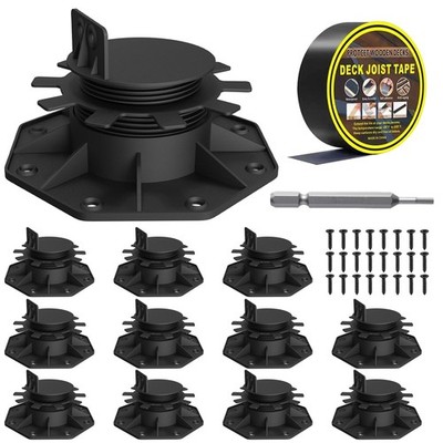 12Pack Adjustable Deck Support Pedestals, 1.18'' 2.36'' 30 60 mm, for 2×4 & 2×6...