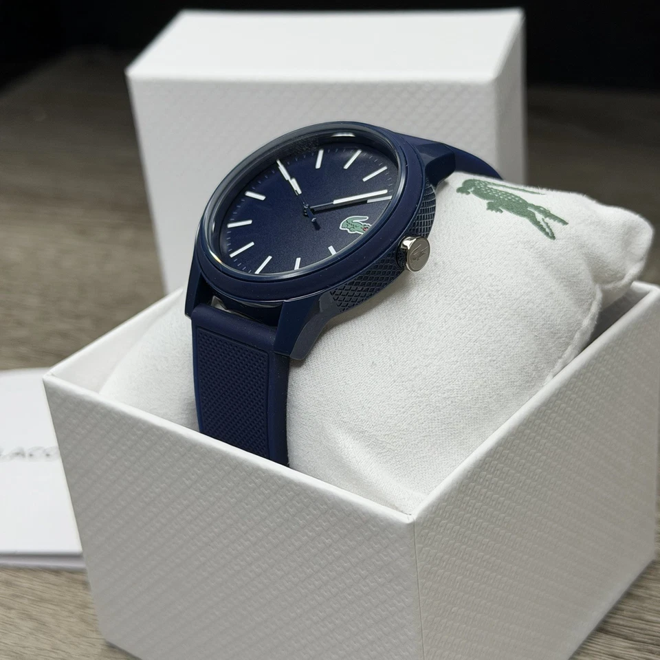 NEW✅ Lacoste 12.12 Sports Blue Silicone Strap Men Watch 42mm 2070008 - image 4 of 4