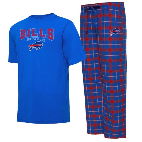 NFL Men's 2-Piece Long Sleeve Tee & Flannel Pajama Set Buccaners