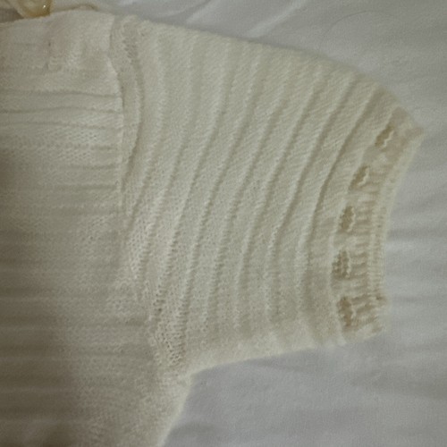 Romper Infant 12 mos. Vintage Knit Huntington Mills Ivory Short, Short Sleeve - Picture 6 of 9