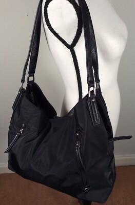 Matthew + Julian Satchel Bag BLACK Triple Entry INNER POCKETS OUTER ZIP LINED