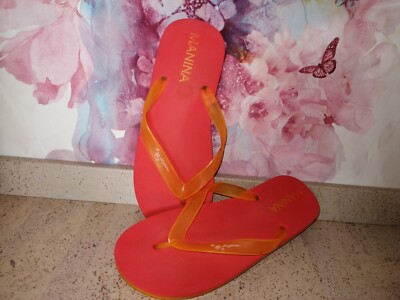 Badeschuhe Badelatschen FlipFlops Manina Rot Orange Größe 41