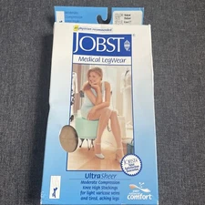 JOBST Ultra Sheer Compression Knee High Medium Closed Toe Natural 