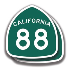 CALIFORNIA STATE ROUTE 88 STICKER 2 Decals Road Sign Bogo Highway Bumper Window