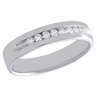14K WeißGold Kanal Set Diamant Ehering Herren Verlobungsring 0.25 Karat