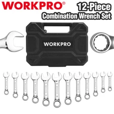 WORKPRO 12PIECES Stubby Combination Wrench Set Metric 8-19mm Steel Wrenches NEW