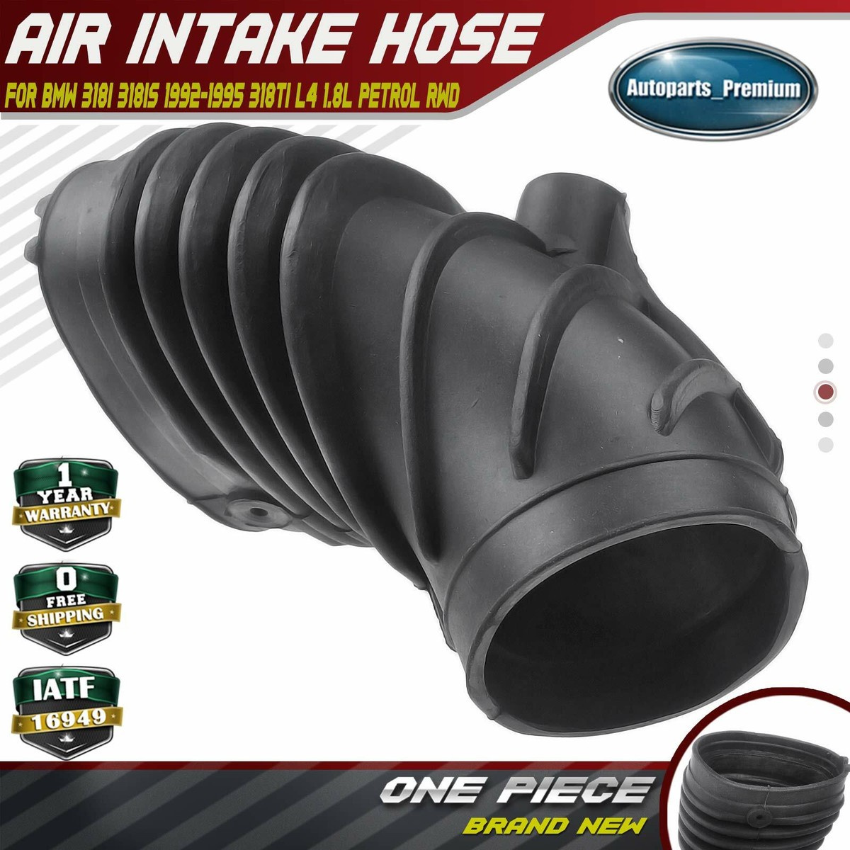 Air Intake Hose For 1992-1995 BMW 318is/ti E36 1.8L – OEM 13711247829 Replacement - View #2