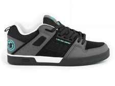 Mens DVS Comanche 2.0 Skate Shoe Black Charcoal Turquoise Nubuck