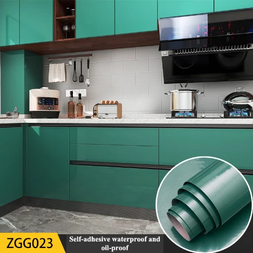 Papel tapiz de color liso PVC autoadhesivo decoración de muebles pegatina papel de contacto Foto 2 de 4