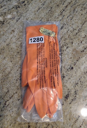 New! Carol Brent Size XL 8 Bright Blaze Orange Formal 9" Gloves Wrist Button - Picture 16 of 16