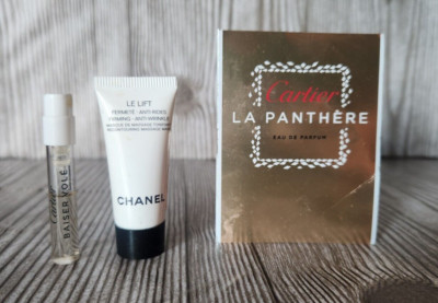Cartier La Panthere Baiser Vole Chanel Le Lift Sample Travel Lot .05oz .17oz