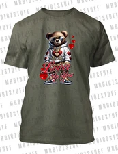 Valentine's Day Tee Shirt Teddy Bear Love Hip Hop Pro Club Shaka Big Tall SM Tee